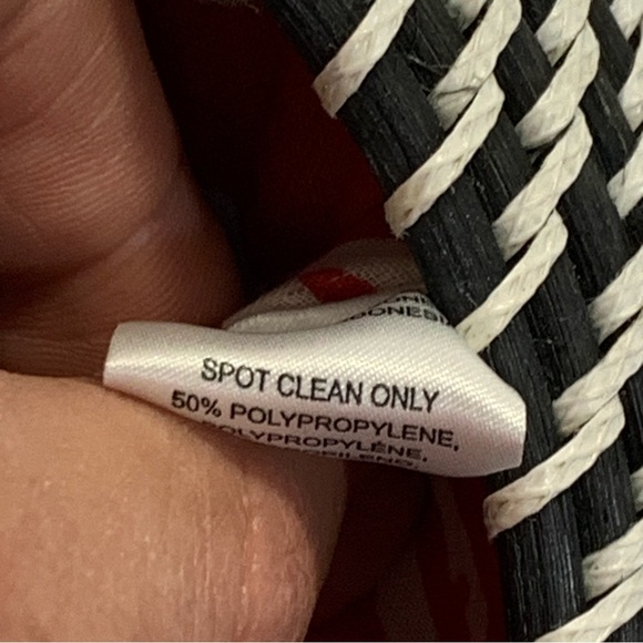 Anthropologie Black White Woven Rattan Circle Snap Round Purse Crossbody Bag - Picture 9 of 15